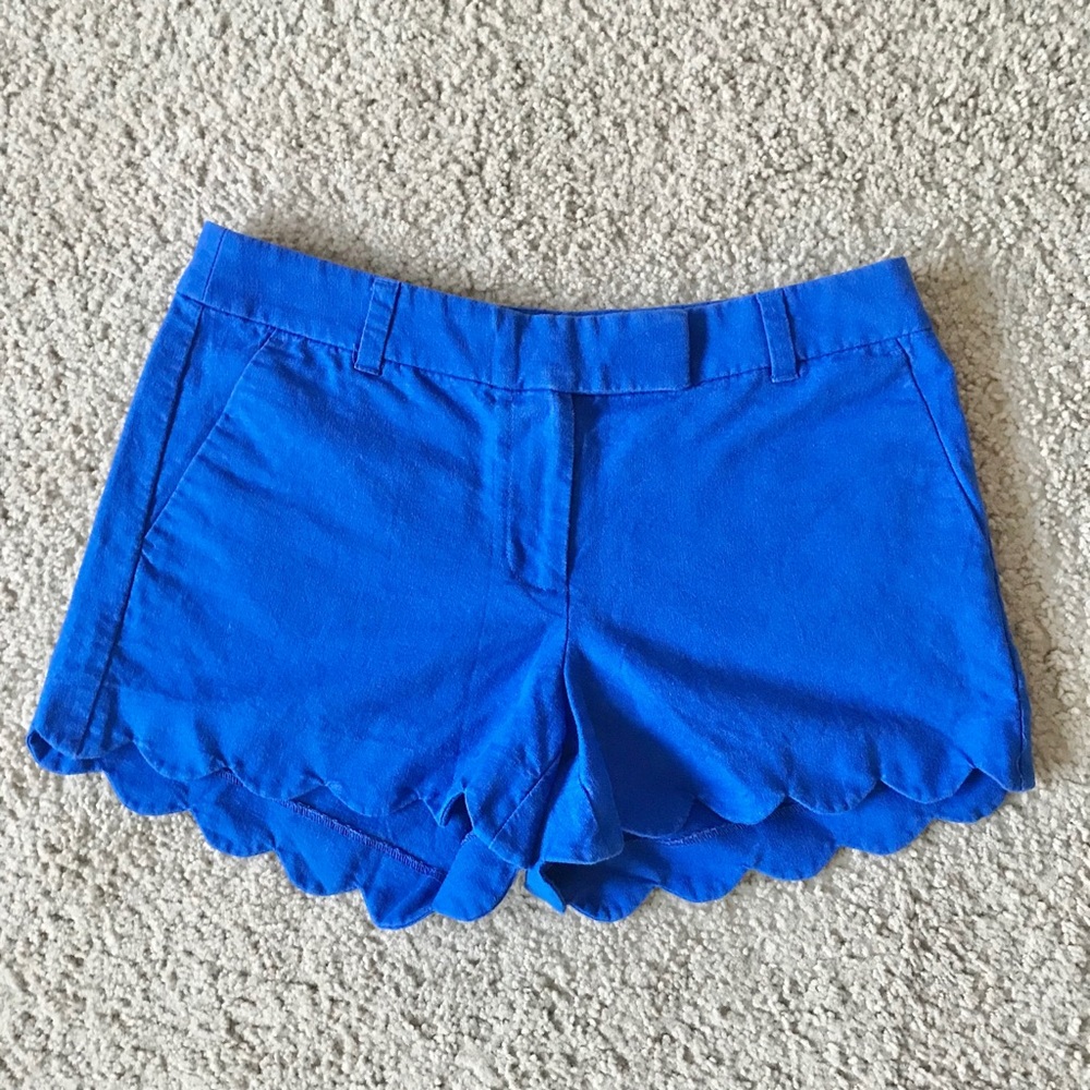 Bright Blue J. Crew Scallop Shorts